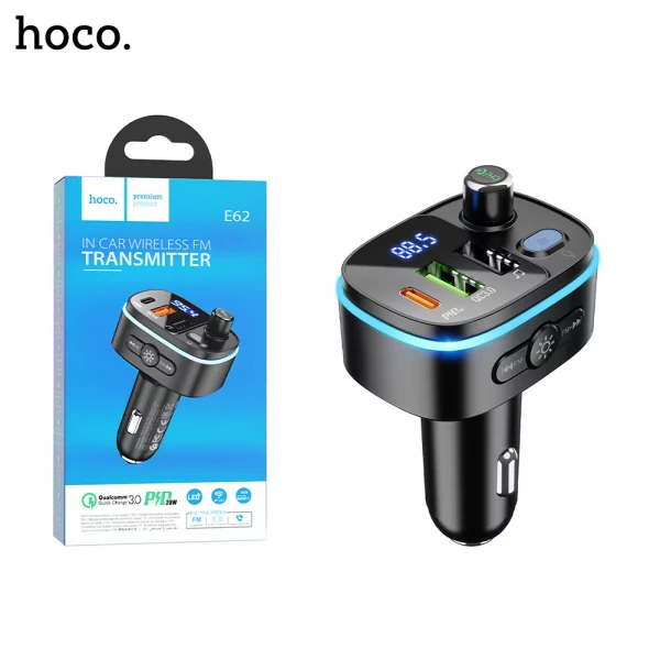 HOCO E62 Fast PD20W+QC3.0 BT FM Transmitter Car Charger