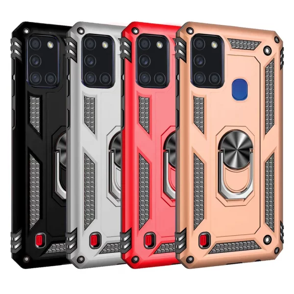 Slim Shockproof Ring Armor Stand Phone Case for Samsung Galaxy A21s (A217F)