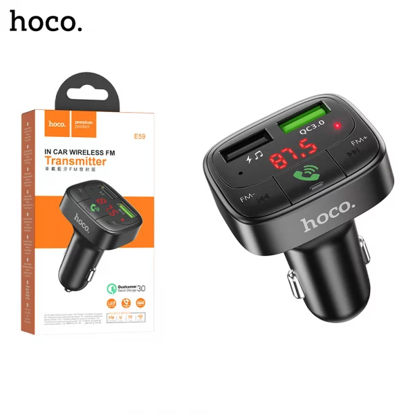 HOCO E59 Promise Car Charger QC3.0 BT FM Transmitter