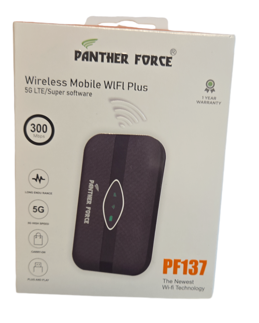 1_ffb2b9ec-97ec-4c79-bc87-6f61c5b12eb8.png PF137 - Panther Force 5G WiFi Router – 150 Mbps Speed - Image 1
