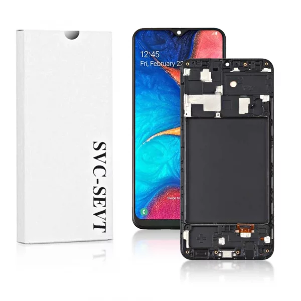 Genuine LCD Screen For Samsung Galaxy A20 (A205F) With Frame and Touchpad – Black  (GH82-19572A)