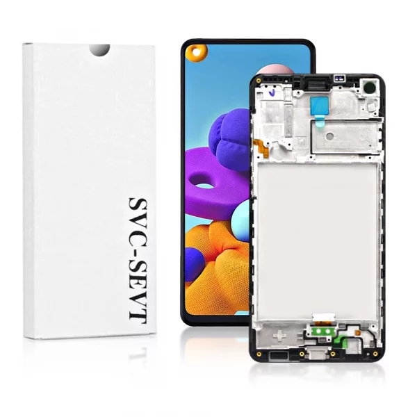 Genuine LCD Screen For Samsung Galaxy A21S (A217F) With Frame and Touchpad – Black  (GH82-23089A)