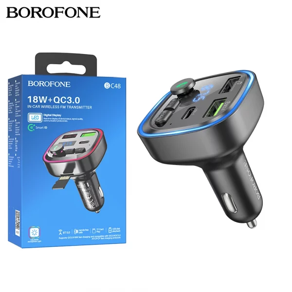 BOROFONE BC48 18W + QC3.0 In Car Bluetooth FM Transmitter