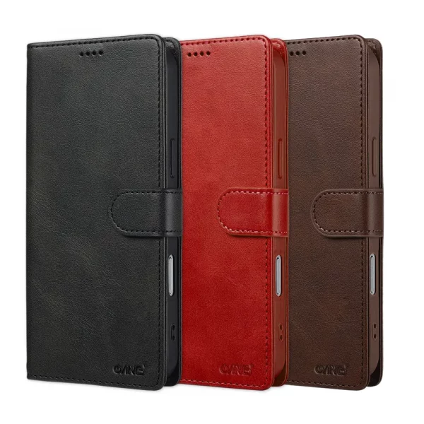 ANG Premium Leather Book Case For iPhone 17 Pro Max
