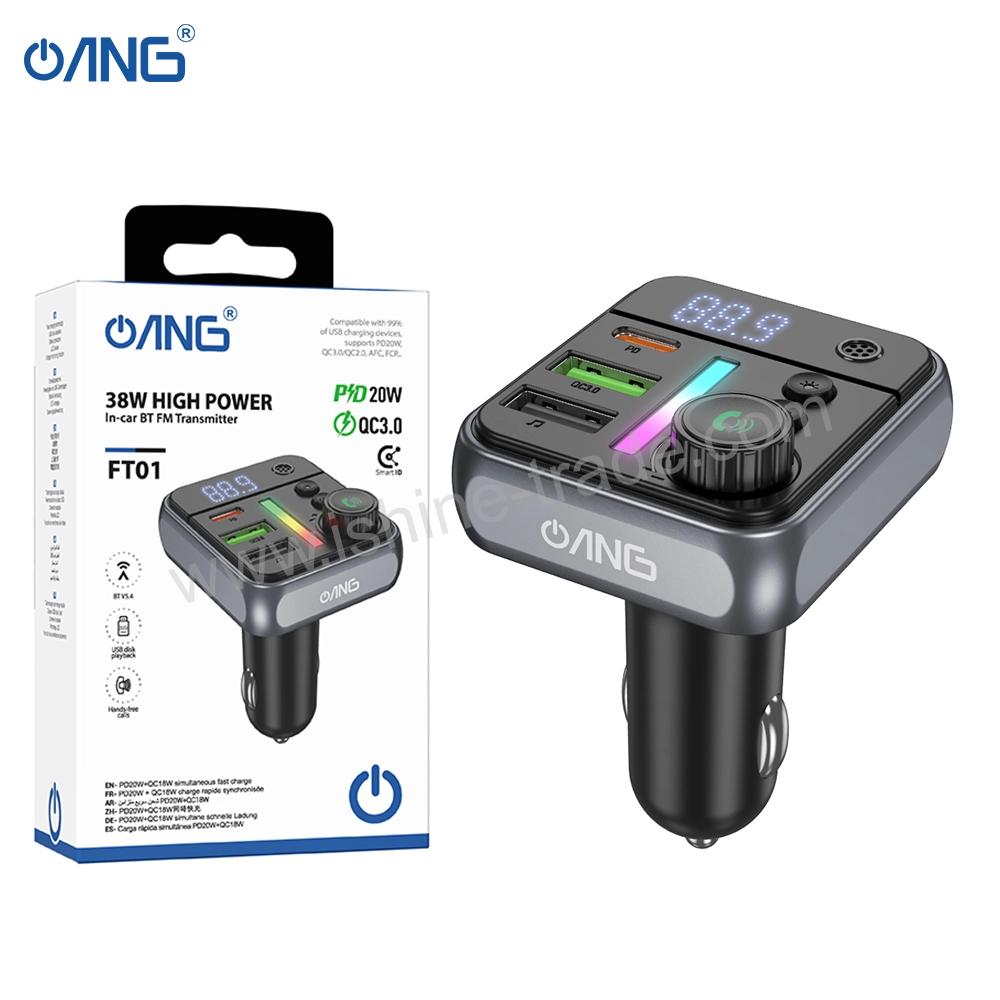 34A-ANG-FT-01-Single-PD-20W-Dual-QC3.0-18W-In-Car-Bluetooth-FM-Transmitter-12V.webp ANG FT-01 Single PD 20W + Dual QC3.0 18W In Car Bluetooth FM Transmitter 12V - Image 1
