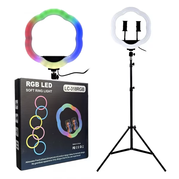 LC-318 RGB 14 inch Multi Colour Soft Ring Light With Tripod