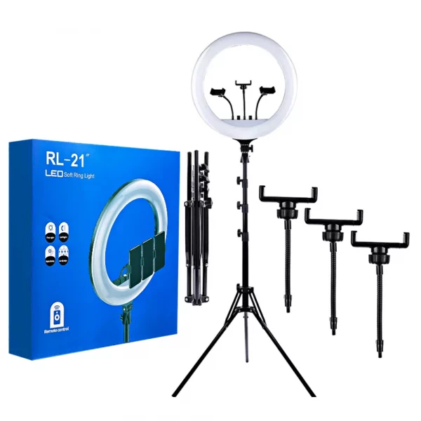 RL-21 21 inch LED Soft Ring Light With Tripod Stand & 3 Phone Holder