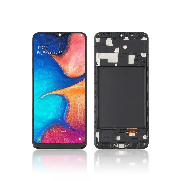 Replacement LCD Screen For Samsung Galaxy A20 (A205F) Black – With Frame