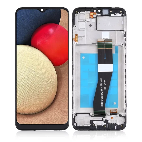 Replacement LCD Screen For Samsung Galaxy A02S (A025F) Big Version Black – With Frame