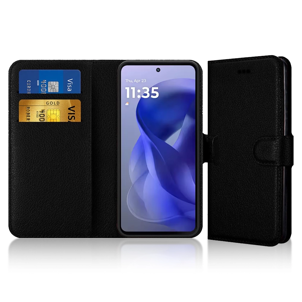 6A-Book-Case-with-wallet-slot-for-Motorola.webp Leather Flip Wallet Book Case For Motorola E15/ G05 - Image 1