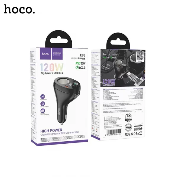 HOCO E88 Star 35W 2C Cigarette Lighter Car BT FM Transmitter
