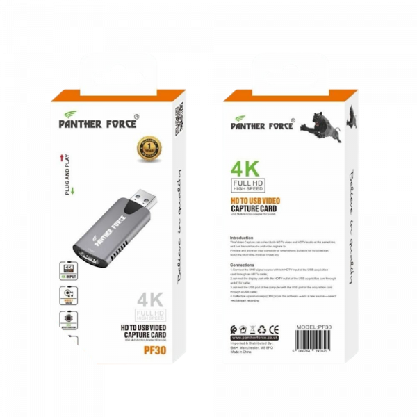 PF30- PANTHER FORCE 4K HD TO USB VIDEO CAPTURE CARD