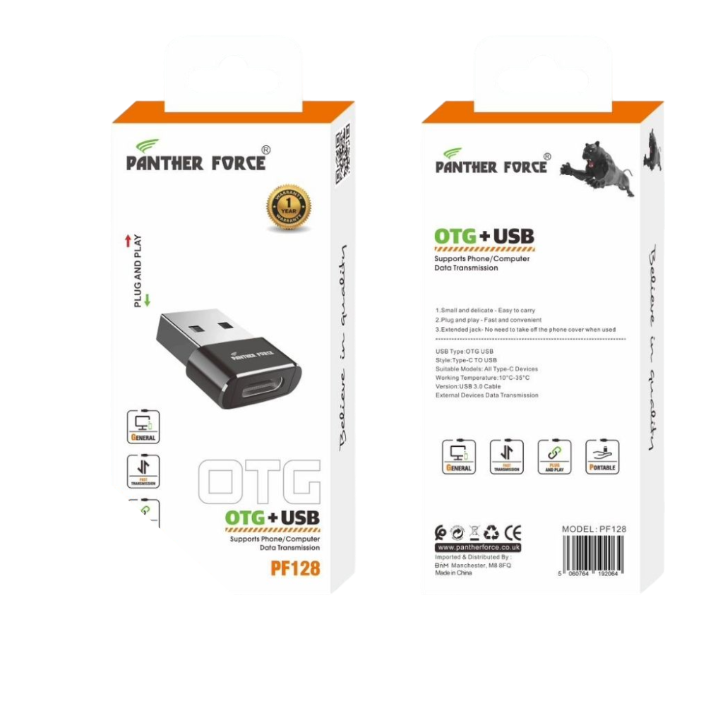 PF1281.png PF128 - Panther Force OTG USB-C to USB Adapter – Quick Transfer - Image 1