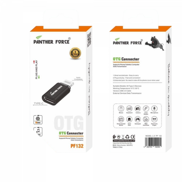 PF132 - Panther Force Apple OTG Connector - USB Connectivity for Lightning Devices