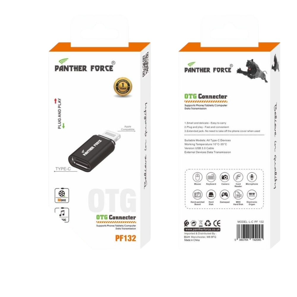 PF1321.png PF132 - Panther Force Apple OTG Connector - USB Connectivity for Lightning Devices - Image 1