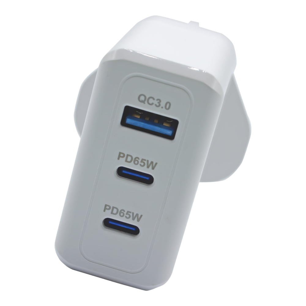 PF1931.png PF193 - Panther Force 65W Plug with 2* C Port / 1* USB-A Port - Fast Charging - Image 1