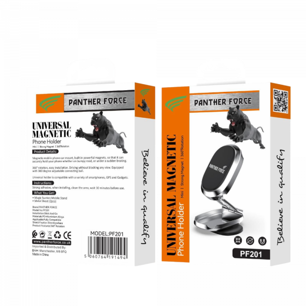 PF201 - Panther Force Phone Holder  | Secure Grip & 360° Adjustable