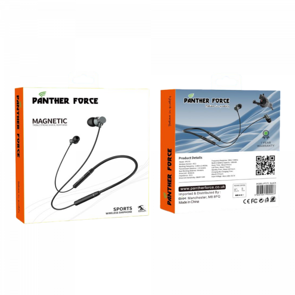 PF275 - Panther Force Wireless Earphones — Bluetooth, Sweat-Resistant & High Quality Sound.