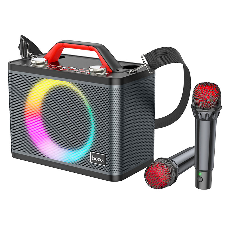 hoco-bs57-jenny-karaoke-wireless-speaker-2-mics.jpg Wireless speaker “BS57 Jenny” portable loudspeaker - Image 1