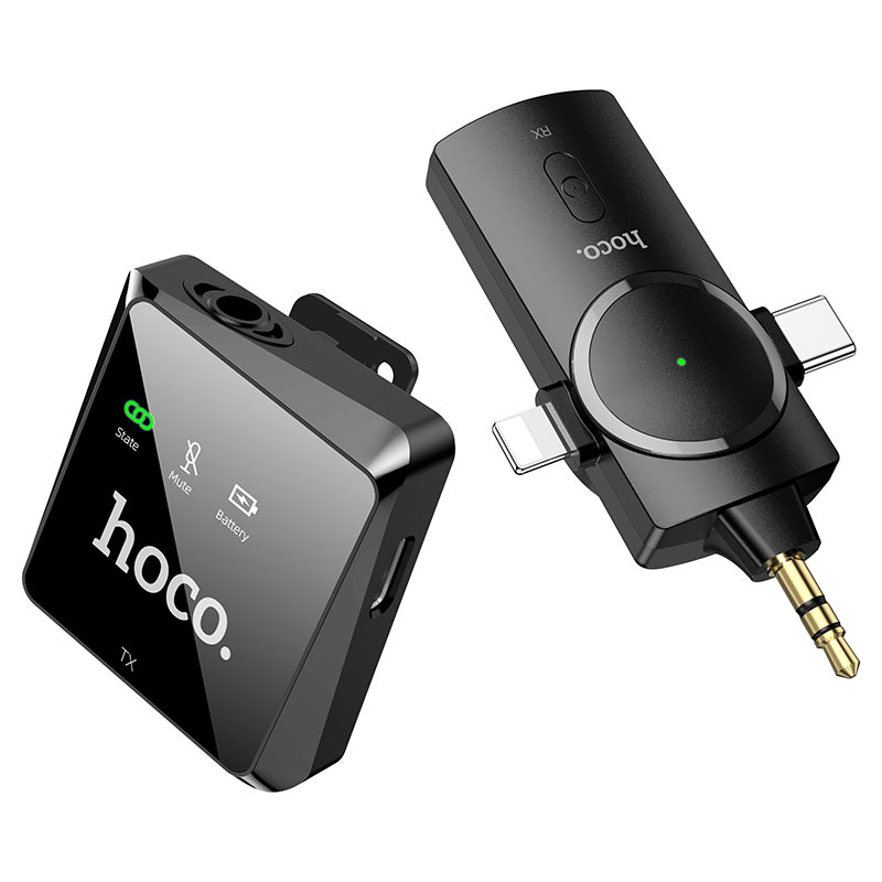 hoco-s31-stream-wireless-microphone.jpg Microphone “S31 Stream” wireless with 3-in-1 receiver - Image 1
