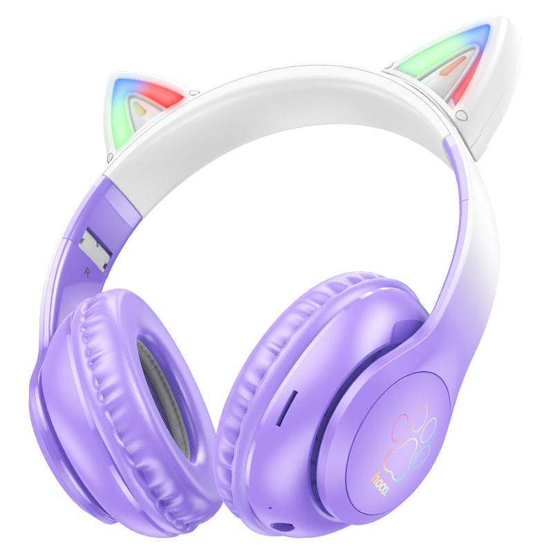 hoco-w42-cat-ears-over-ear-bt-headphones.jpg Headphones “W42 Cat Ears” wireless wired - Image 1