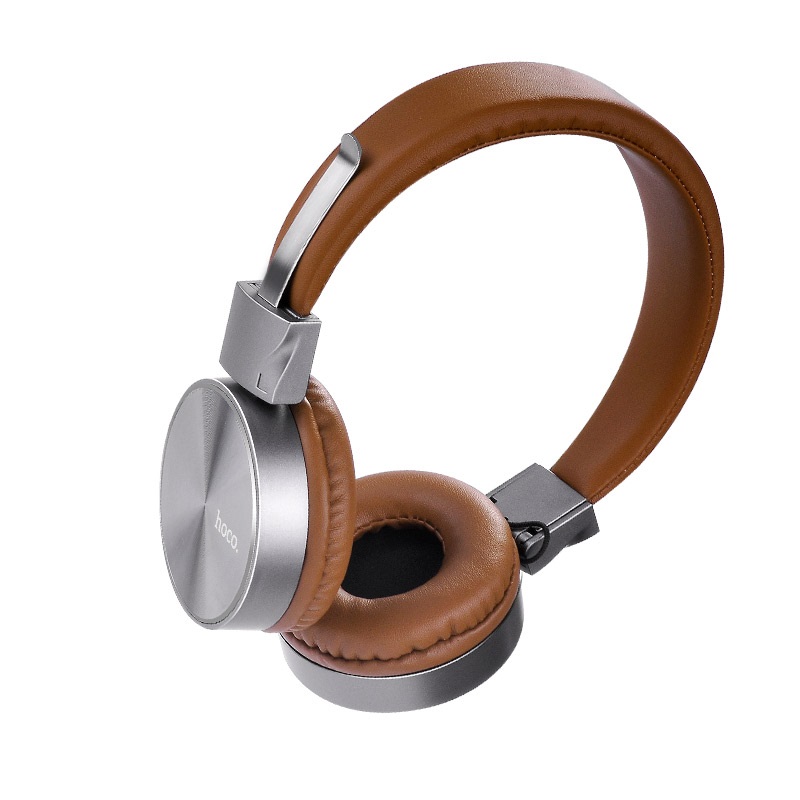 w2-wired-headphones-brown-main.jpg Wired headphones “W2” adjustable head beam with mic - Image 1